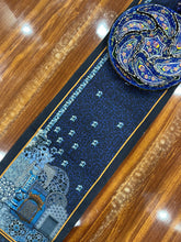 Rustic Blue Burlap Table Runner